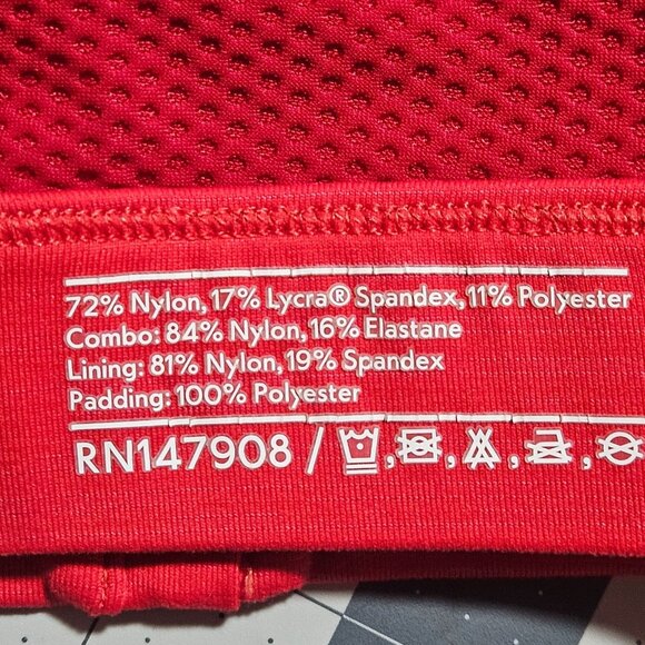 Outdoor Voices XS  Zip Front Sports Bra Red Adjustable Straps Mesh Back - Picture 8 of 12